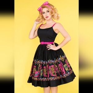 Pinup Couture Jenny Dress in Music Border Print, VGUC, Size S